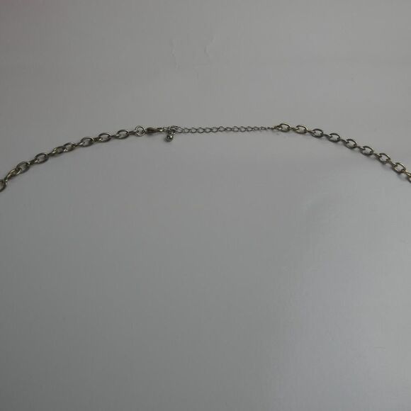 Light Amber & Gold Tone Y T Drop Regency Bridgerton Statement Necklace Cabochons - Picture 9 of 11